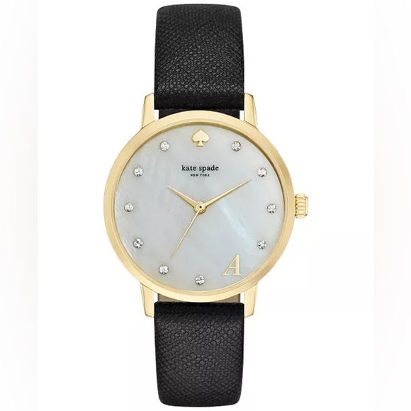 kate spade Accessories - Kate Spade Black Mother Of Pearl and gold wristwatch